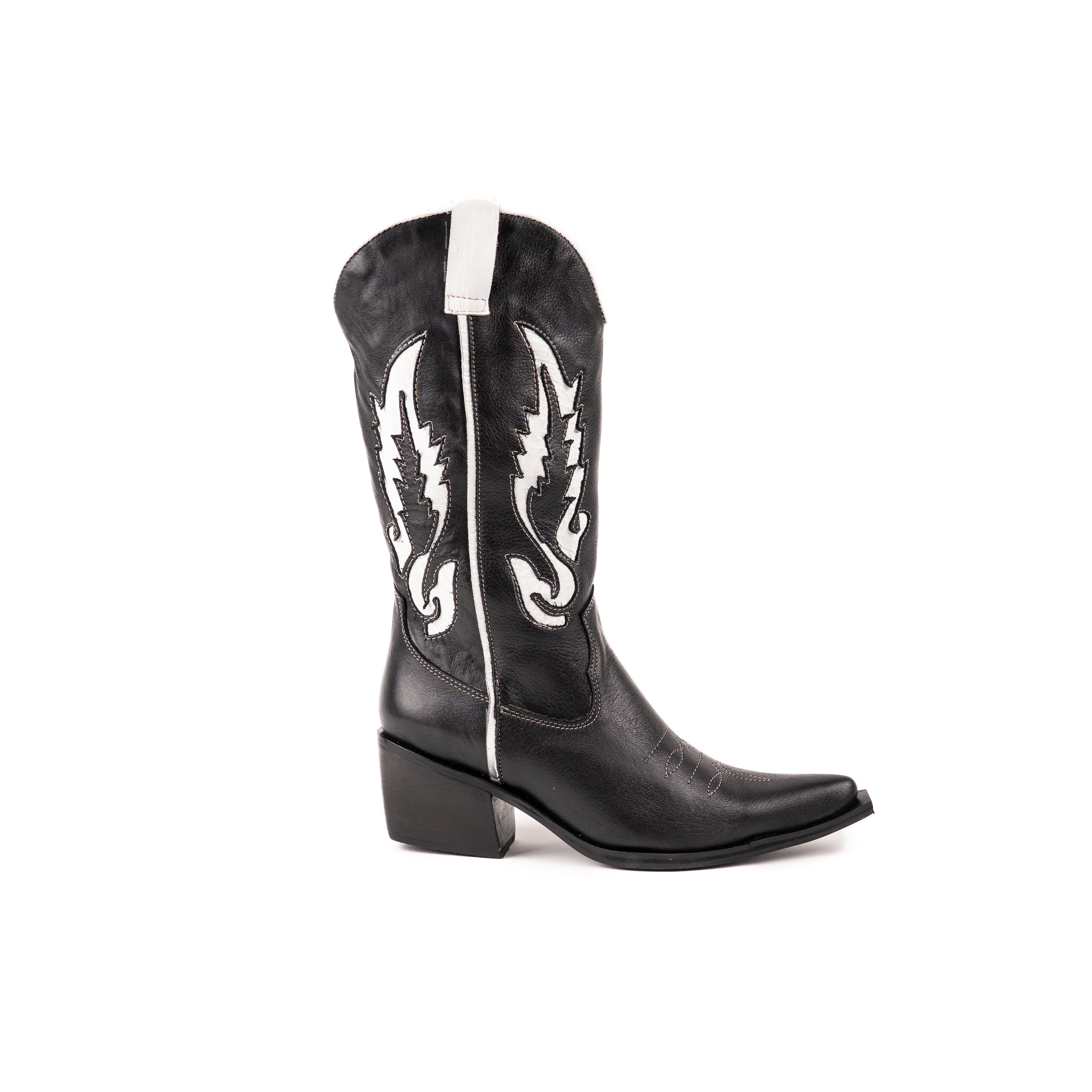 Texana Justine negra y blanco