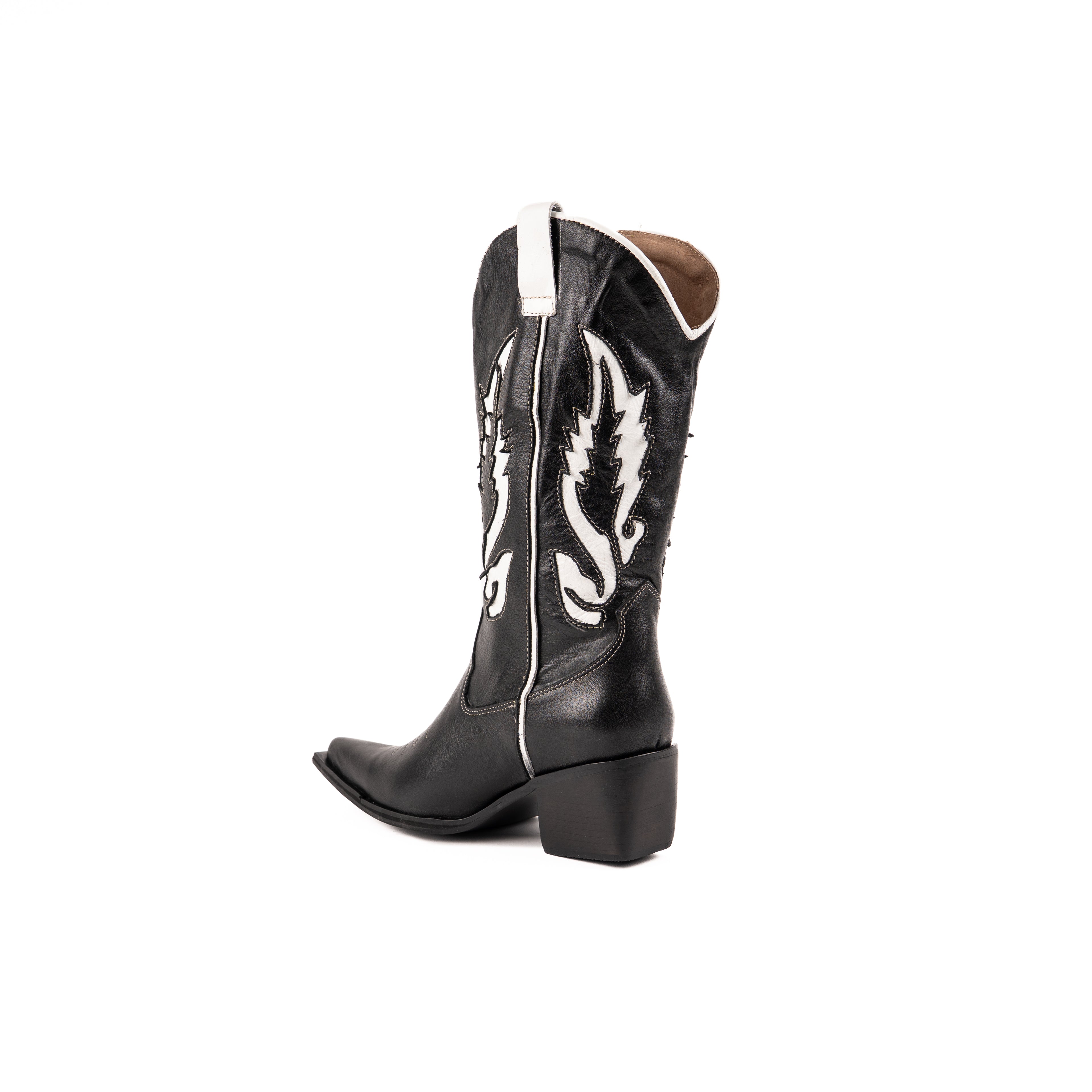 Texana Justine negra y blanco