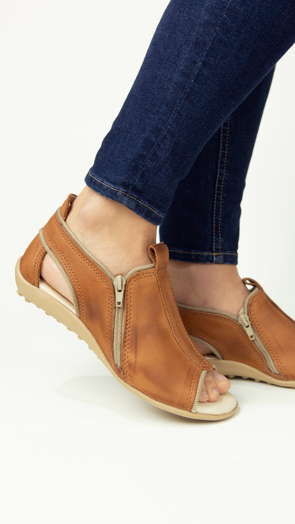 Sandalia Zipper Terracota