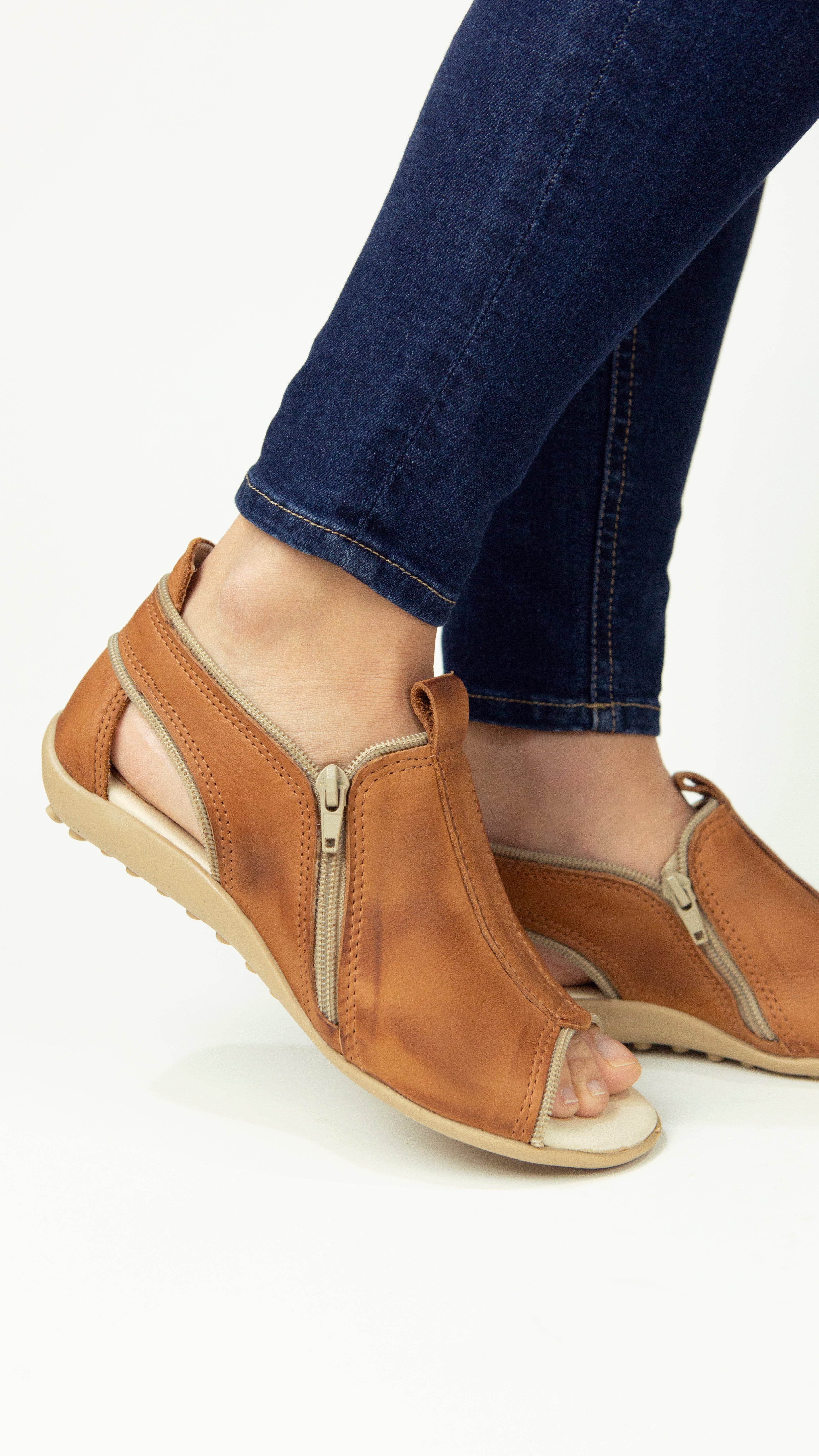 Sandalia Zipper Terracota