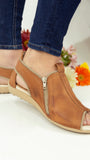 Sandalia Zipper Terracota