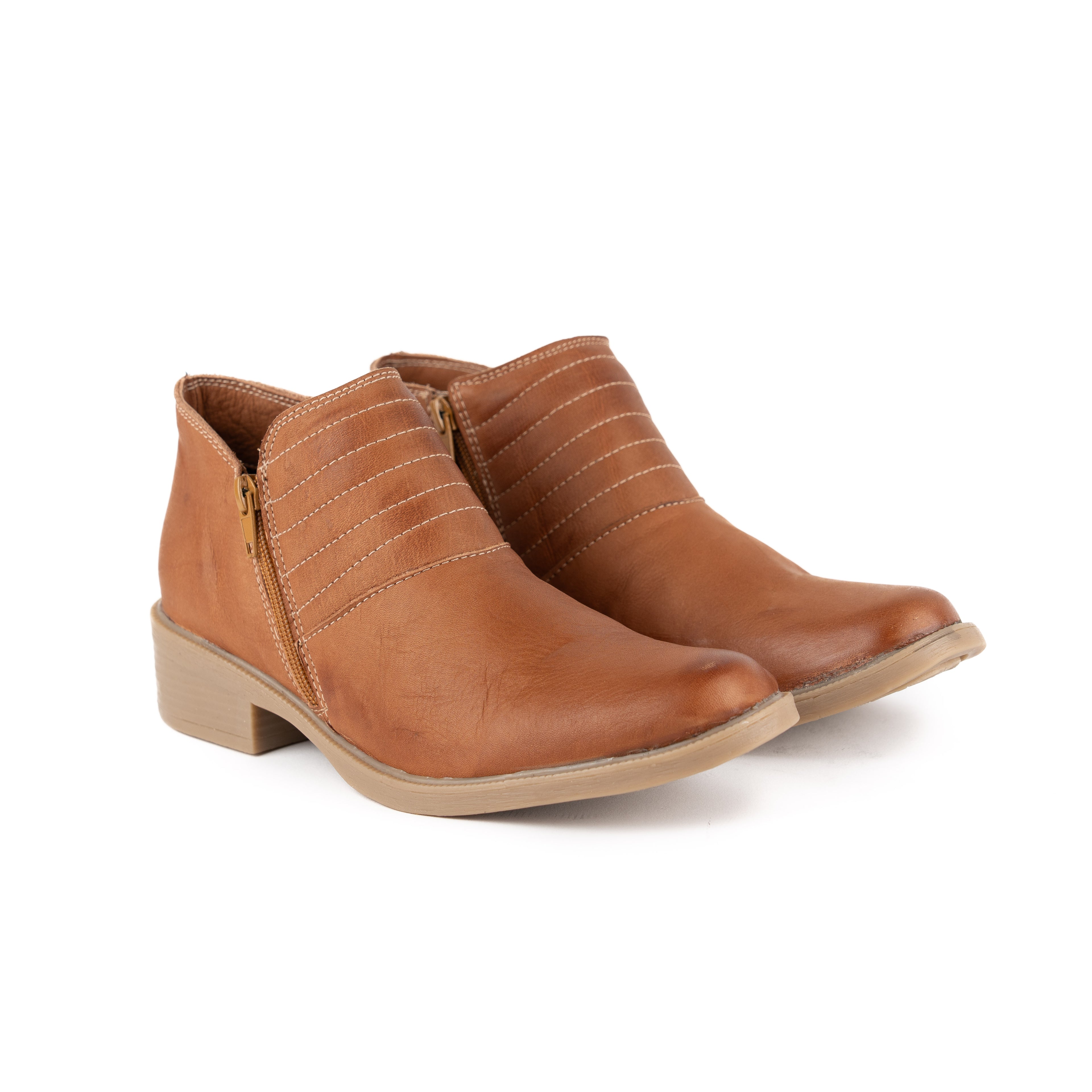 Botin casual dos cierres Terracota
