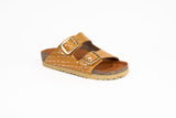 Sandalia Clover dos hebillas Terracota oro Kiko's Shoes