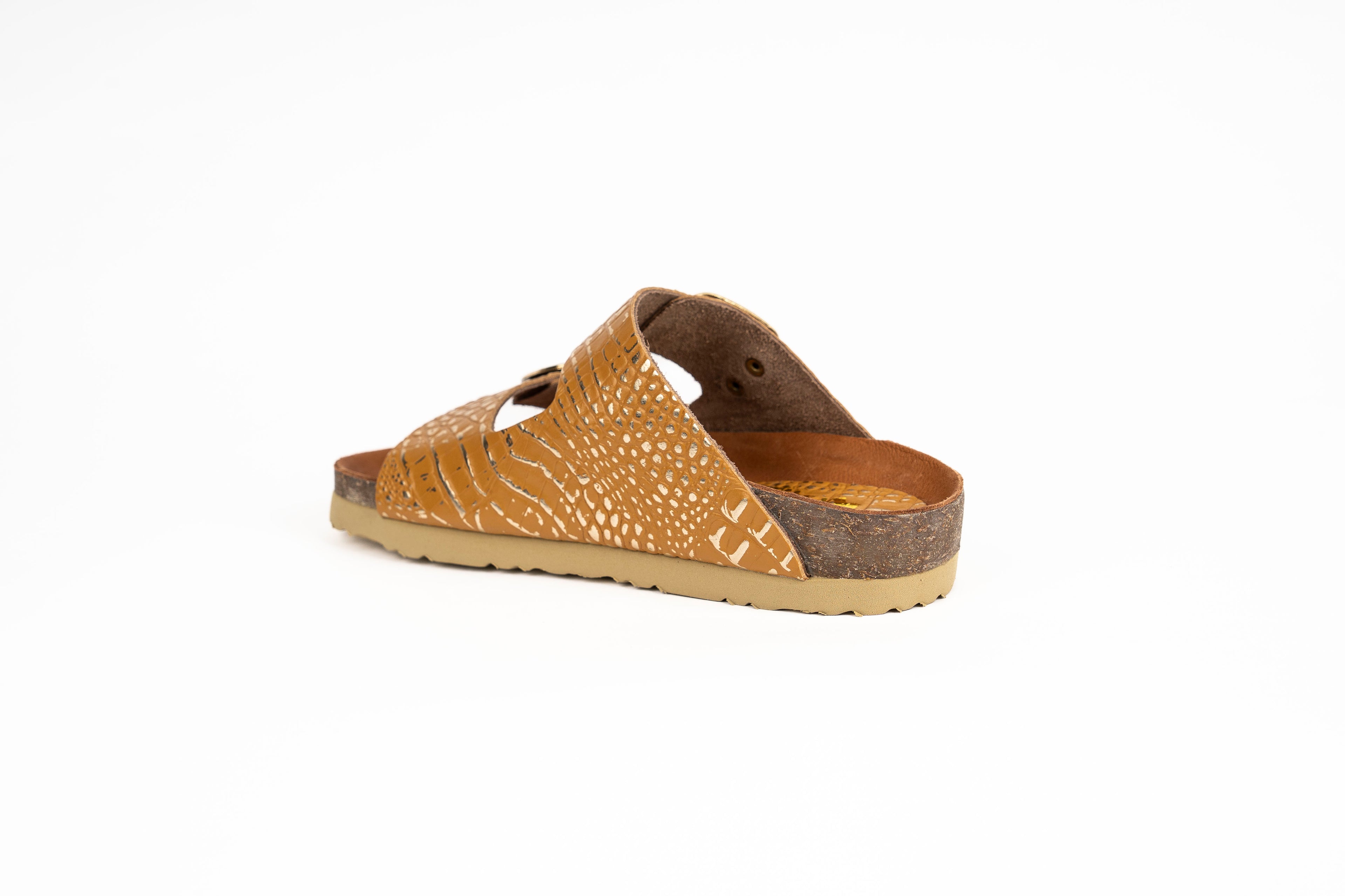 Sandalia Clover dos hebillas Terracota oro Kiko's Shoes