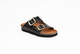 Sandalia Clover dos hebillas Negro Kiko's Shoes