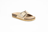 Sandalia Clover una hebilla croco oro Kiko's Shoes