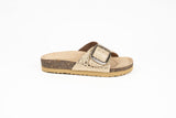 Sandalia Clover una hebilla croco oro Kiko's Shoes