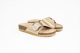 Sandalia Clover una hebilla croco oro Kiko's Shoes