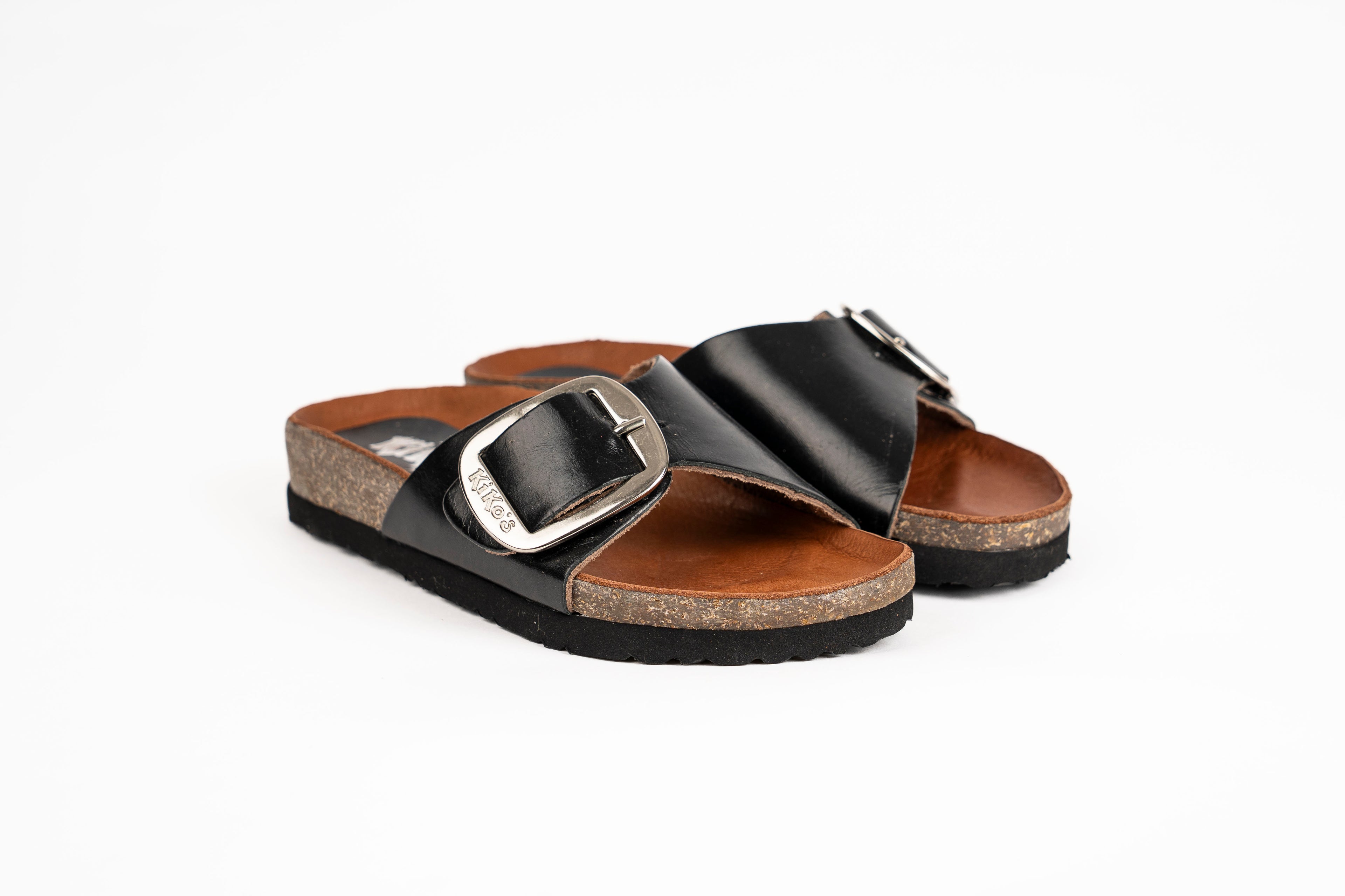 Sandalia Clover una hebilla Negro Kiko´s Shoes