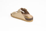 Sandalia Clover dos hebillas Croco Oro Kiko´s Shoes