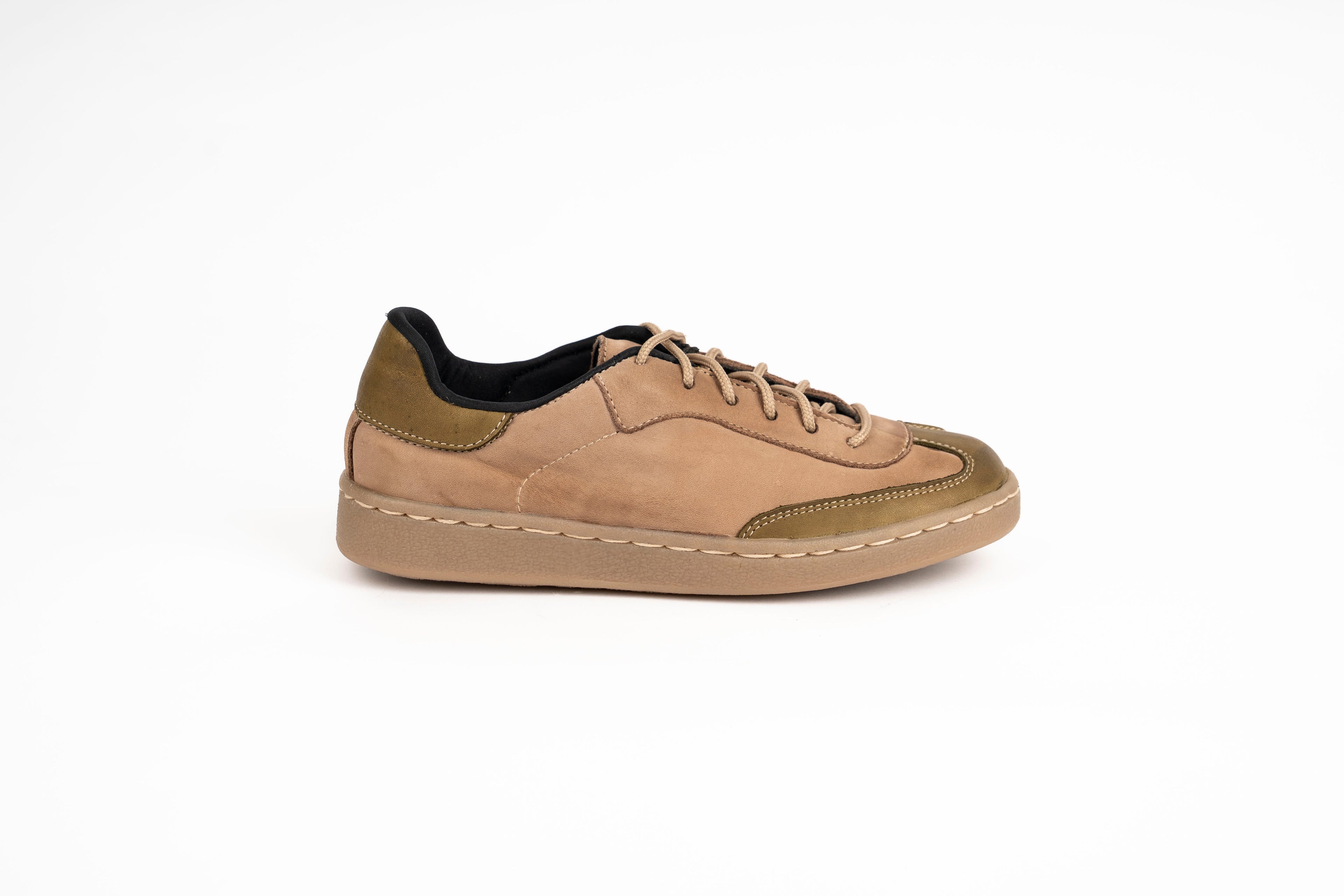 Sneaker Viena taupe y verde Kiko's Shoes