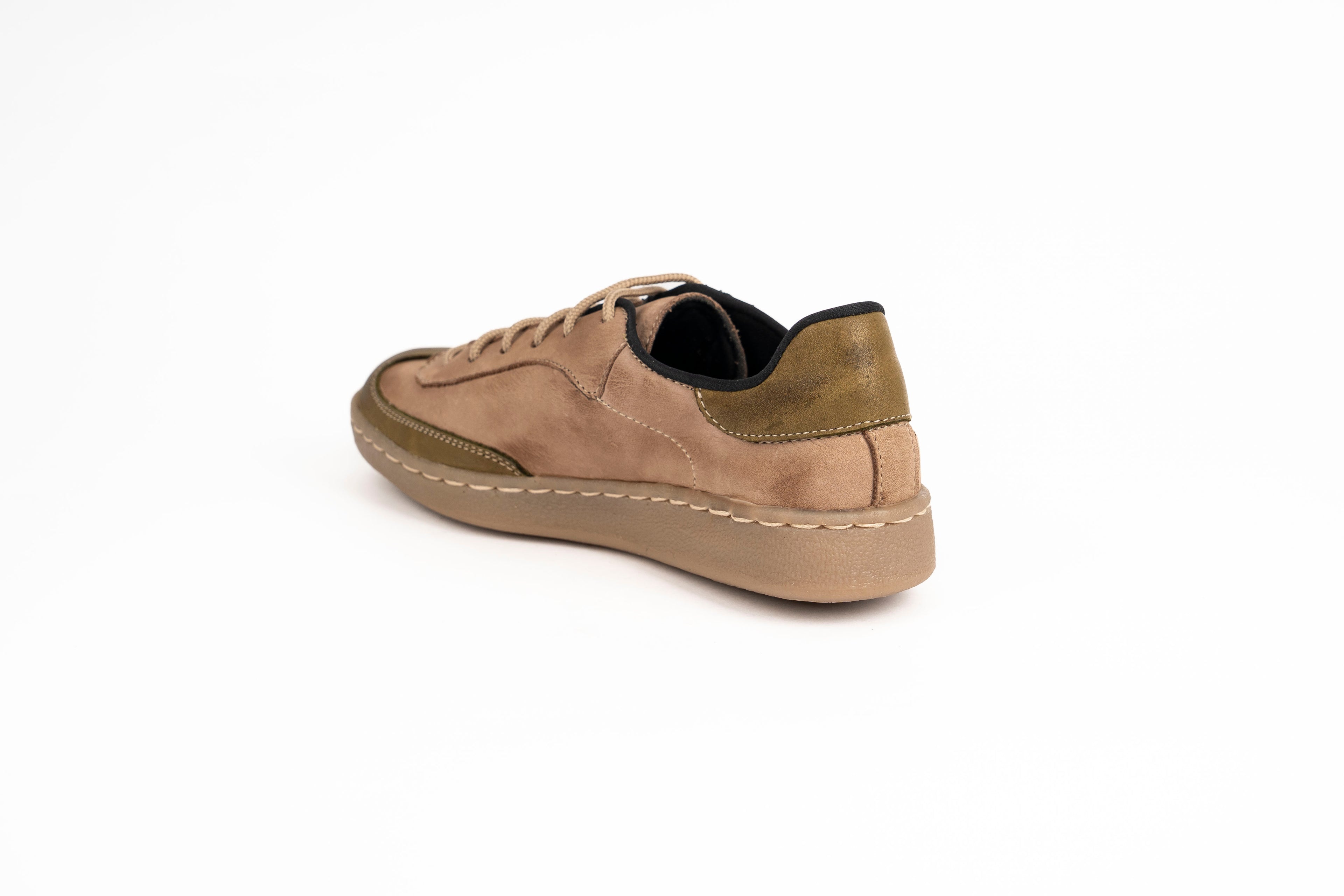 Sneaker Viena taupe y verde Kiko's Shoes