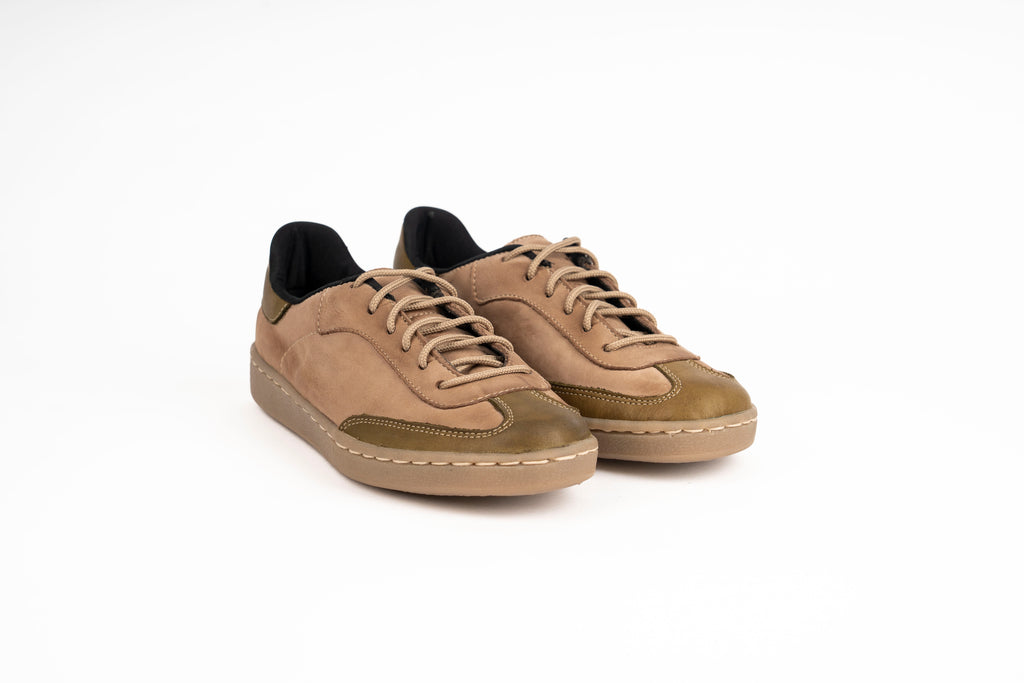 Sneaker Viena taupe y verde Kiko's Shoes