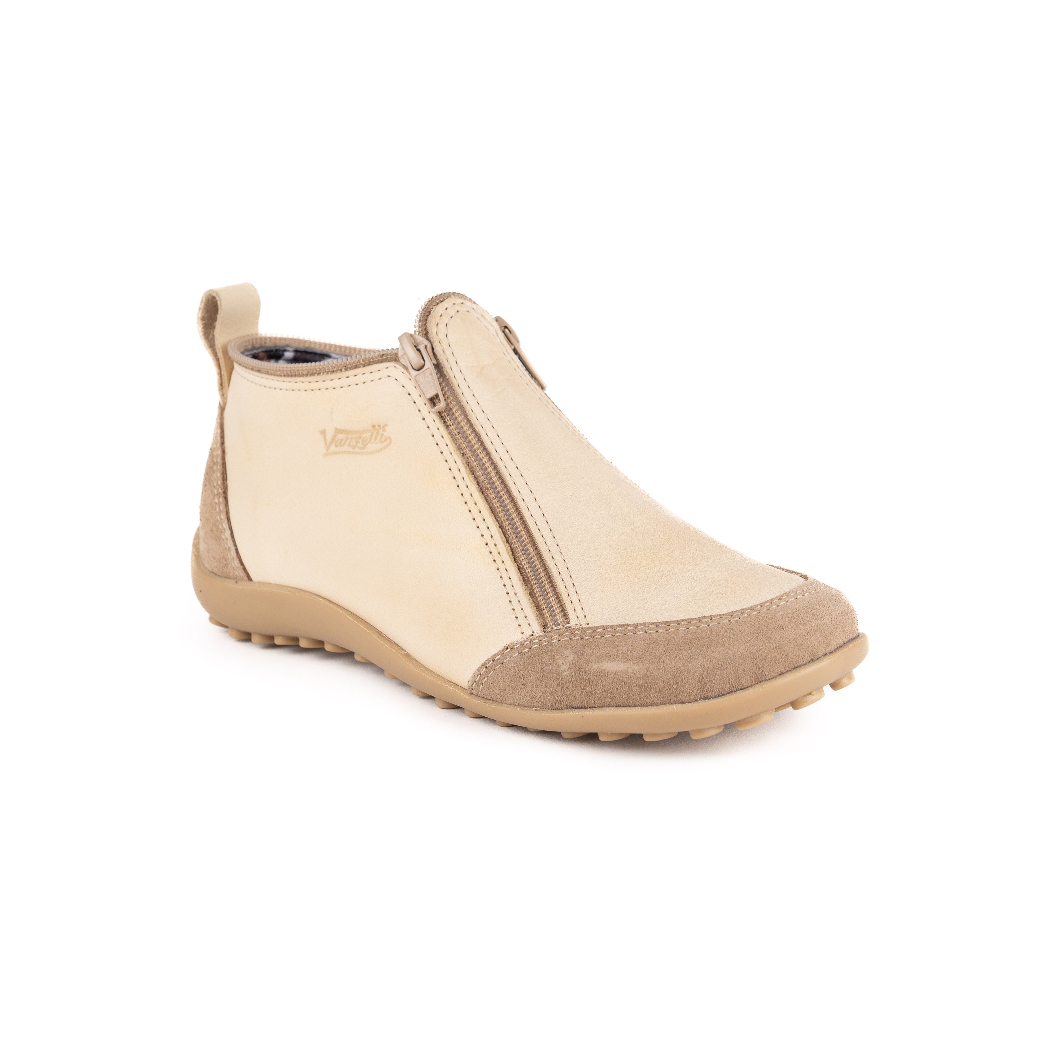 Bota Zipper Natural Dos Cierres Vanzetti