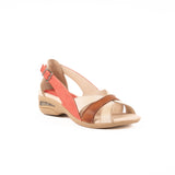 Sandalia Zoé Terracota Natural y Rojo