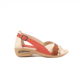 Sandalia Zoé Terracota Natural y Rojo