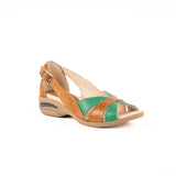 Sandalia Zoé terracota verde con terracota