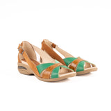 Sandalia Zoé terracota verde con terracota