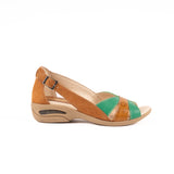 Sandalia Zoé terracota verde con terracota