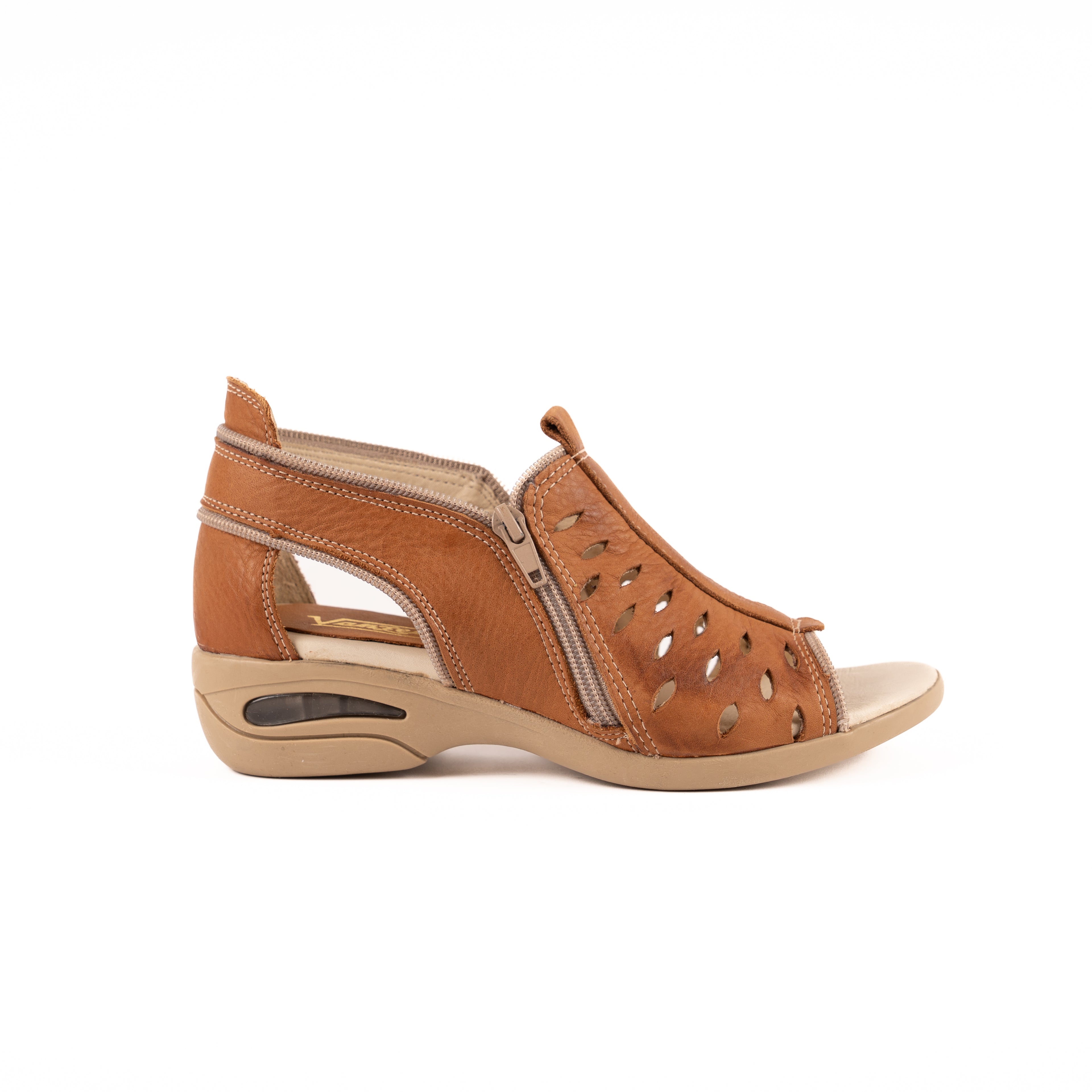 Sandalia Zipper Calada Terracota