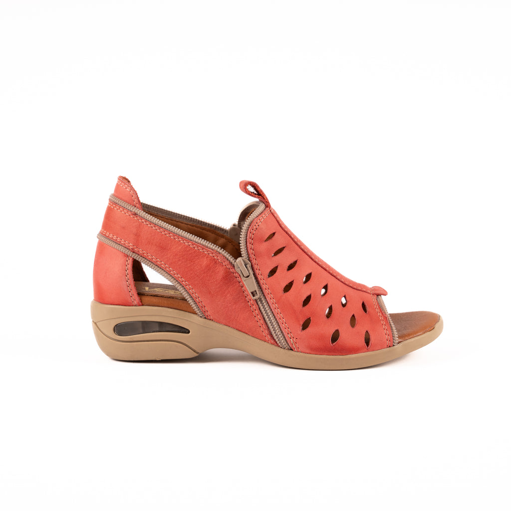 Sandalia Zipper Calada Roja