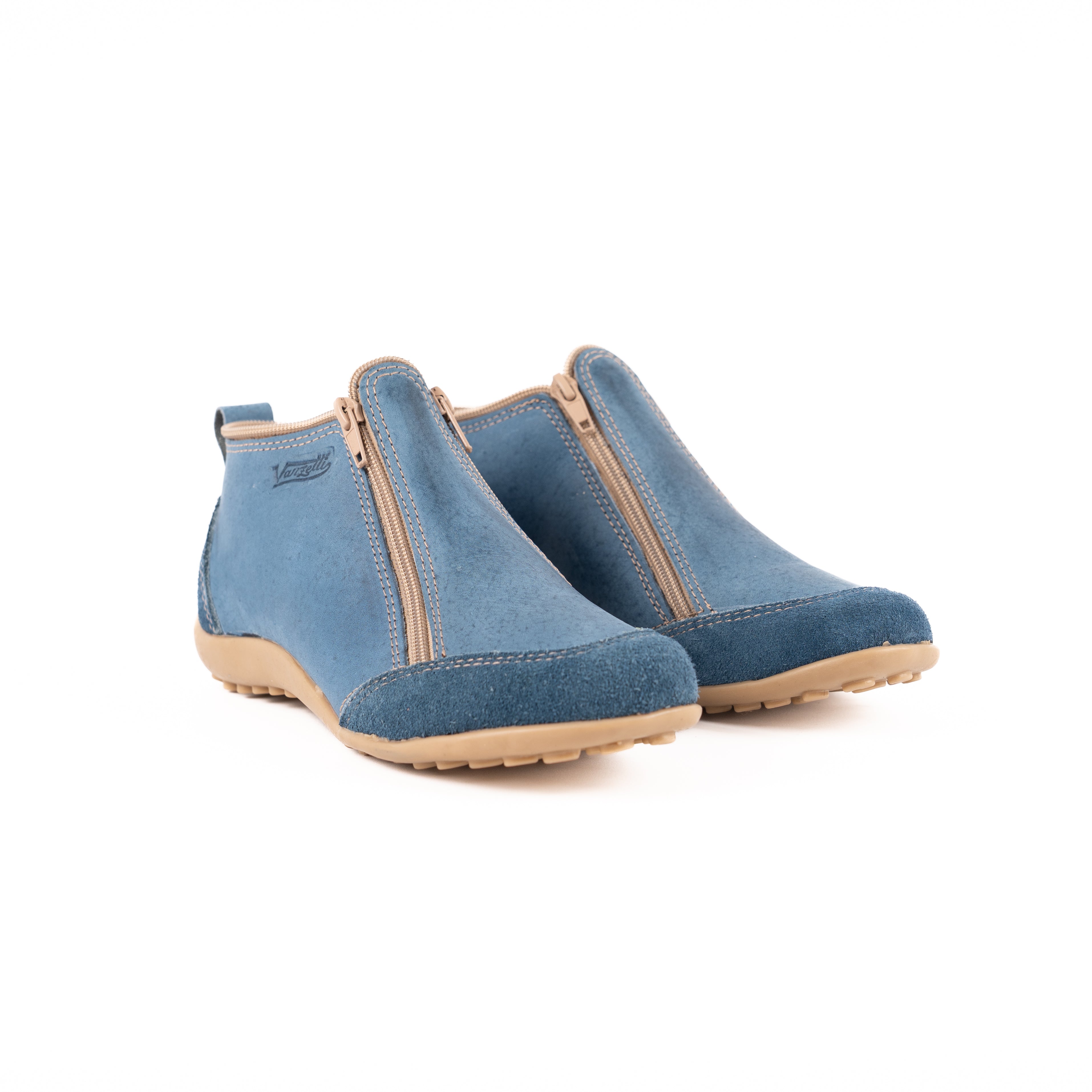 Bota Zipper Azul Dos Cierres Vanzetti