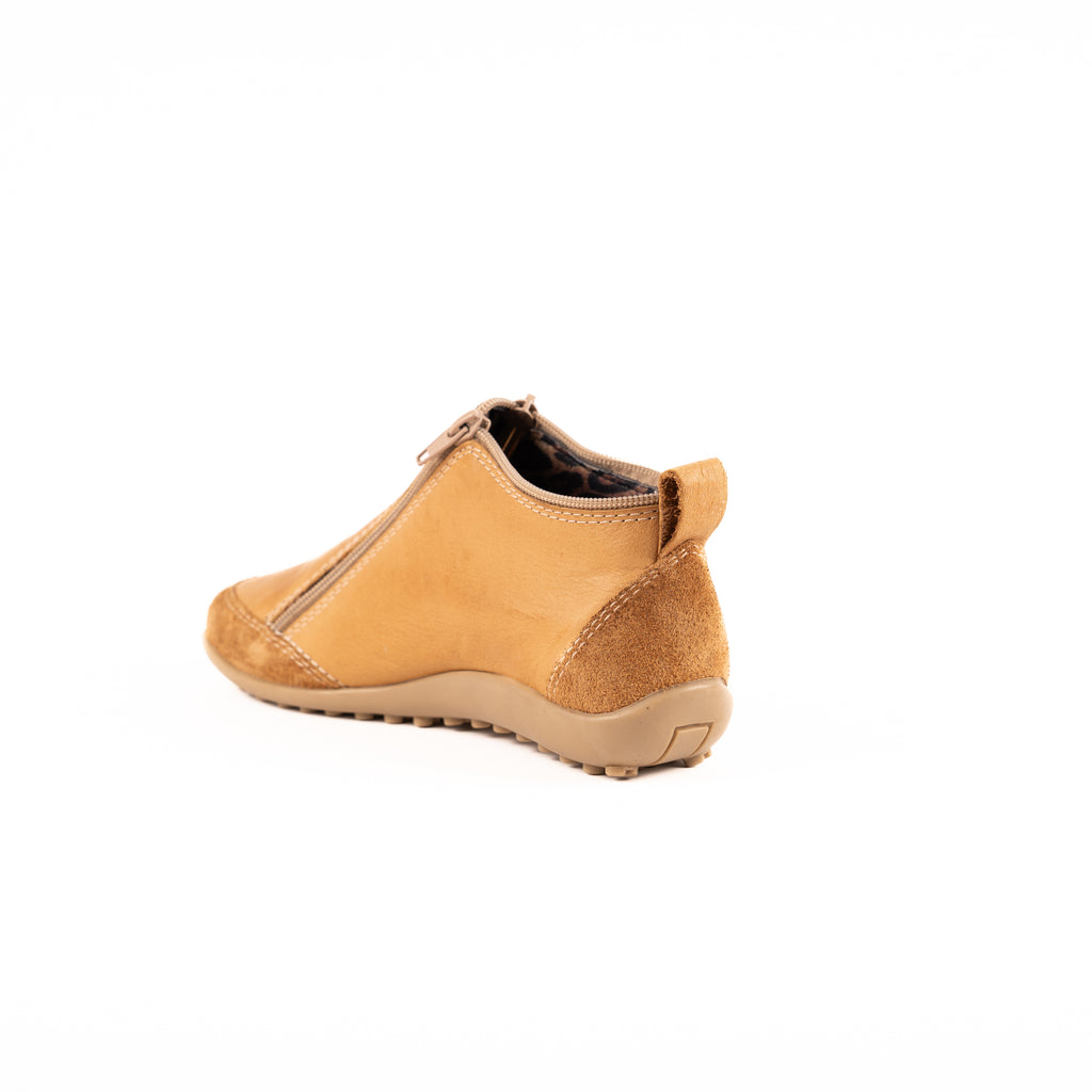 Bota Zipper Natural Dos Cierres Vanzetti