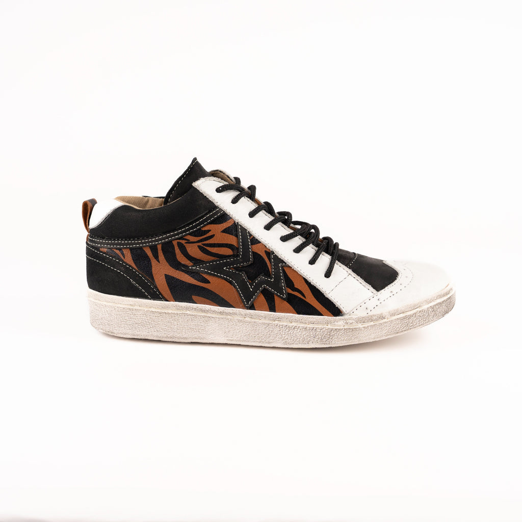 Sneaker Rockstar Blanco, Chocolate y Terracota