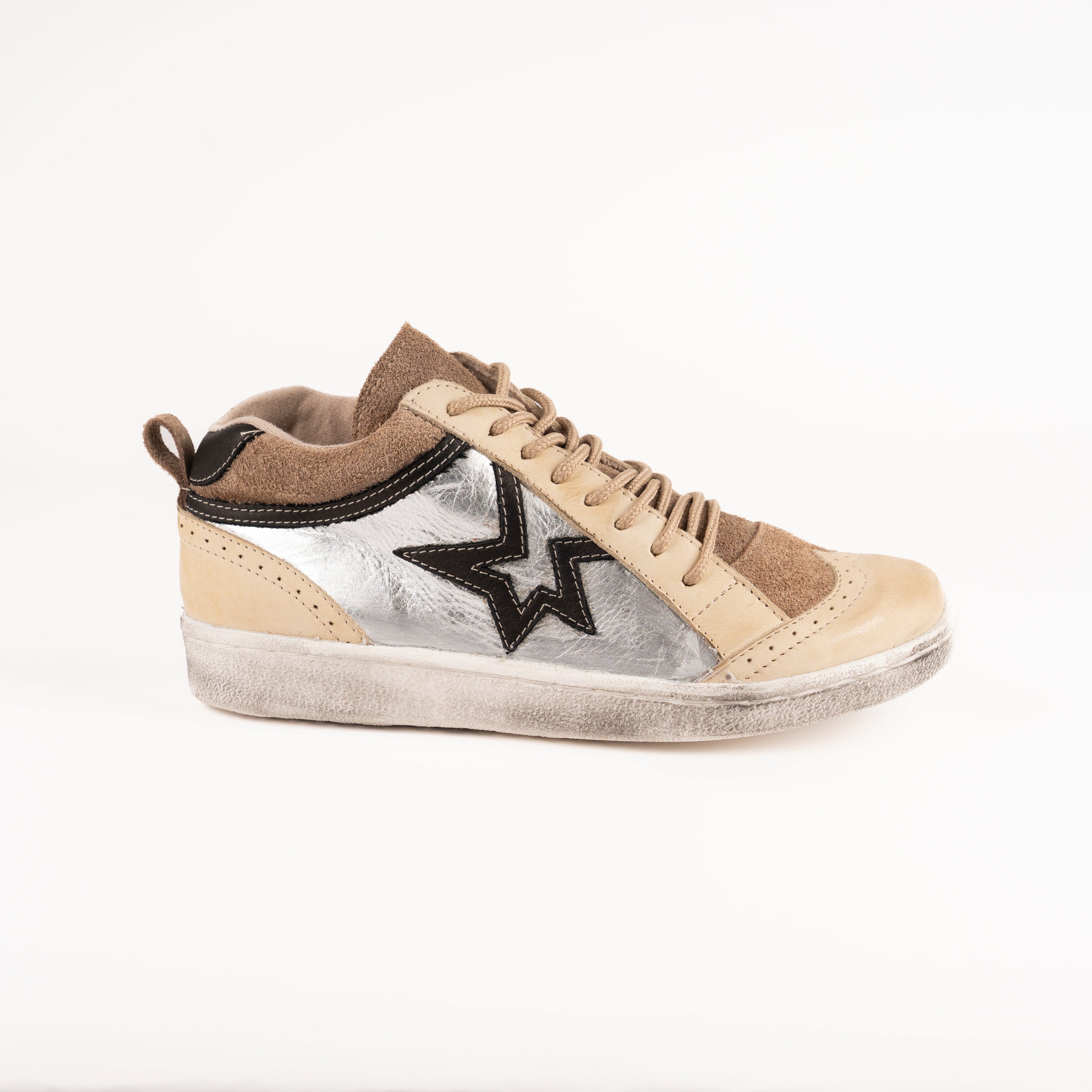 Sneaker Rockstar Plata y Natural