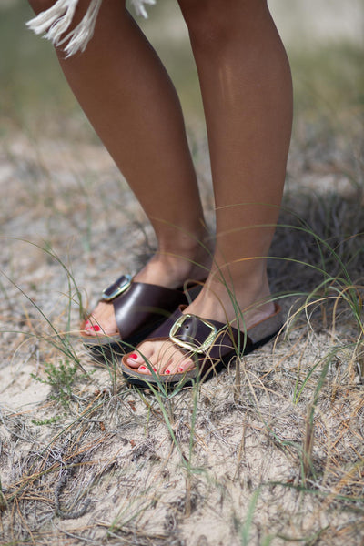 Sandalia Clover una hebilla Chocolate Kiko´s Shoes