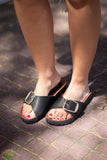 Sandalia Clover una hebilla Negro Kiko´s Shoes