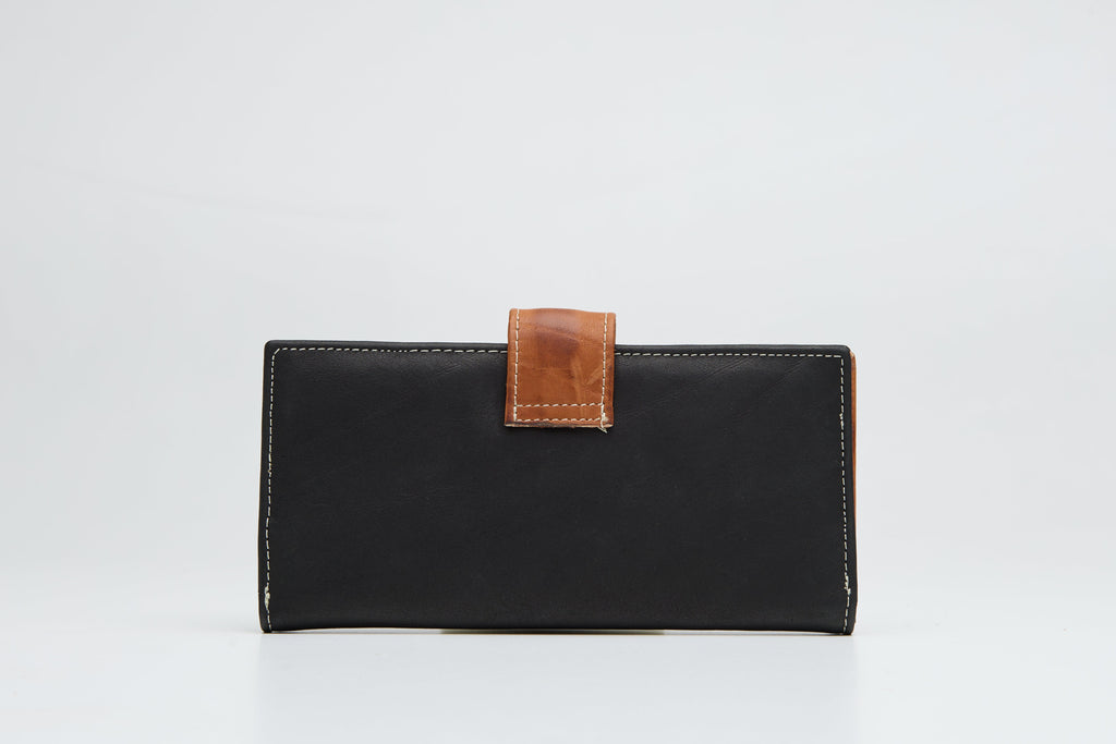 Billetera con Boton Negra