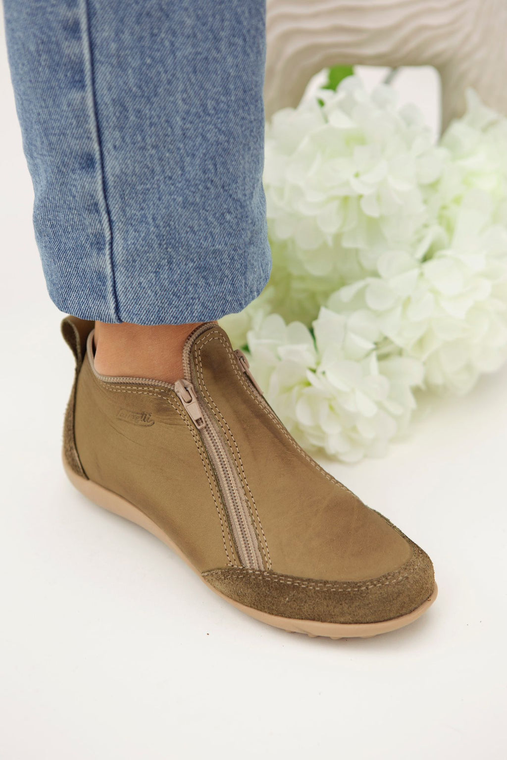 Bota Zipper Verde Dos Cierres Vanzetti