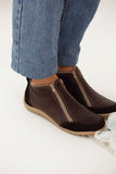Bota Zipper Chocolate Dos Cierres Vanzetti