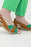 Sandalia Zoé terracota verde con terracota