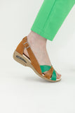 Sandalia Zoé terracota verde con terracota