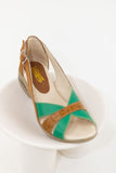 Sandalia Zoé terracota verde con terracota