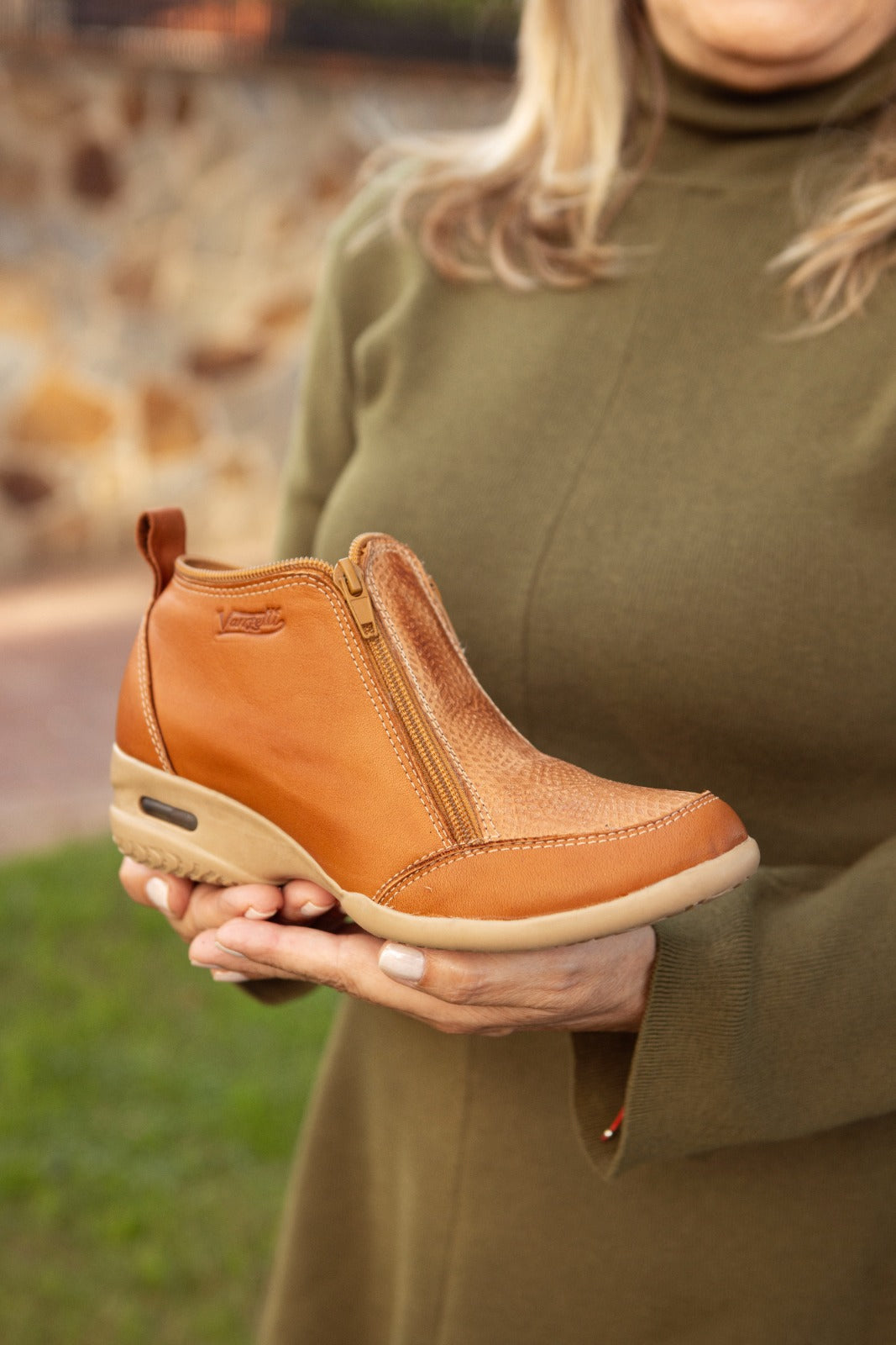 Bota Zipper Terracota dos cierres con burbuja Vanzetti