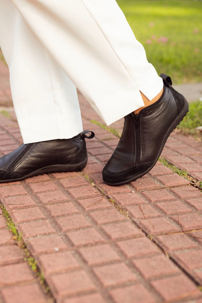 Bota Zipper Negro Dos Cierres Vanzetti