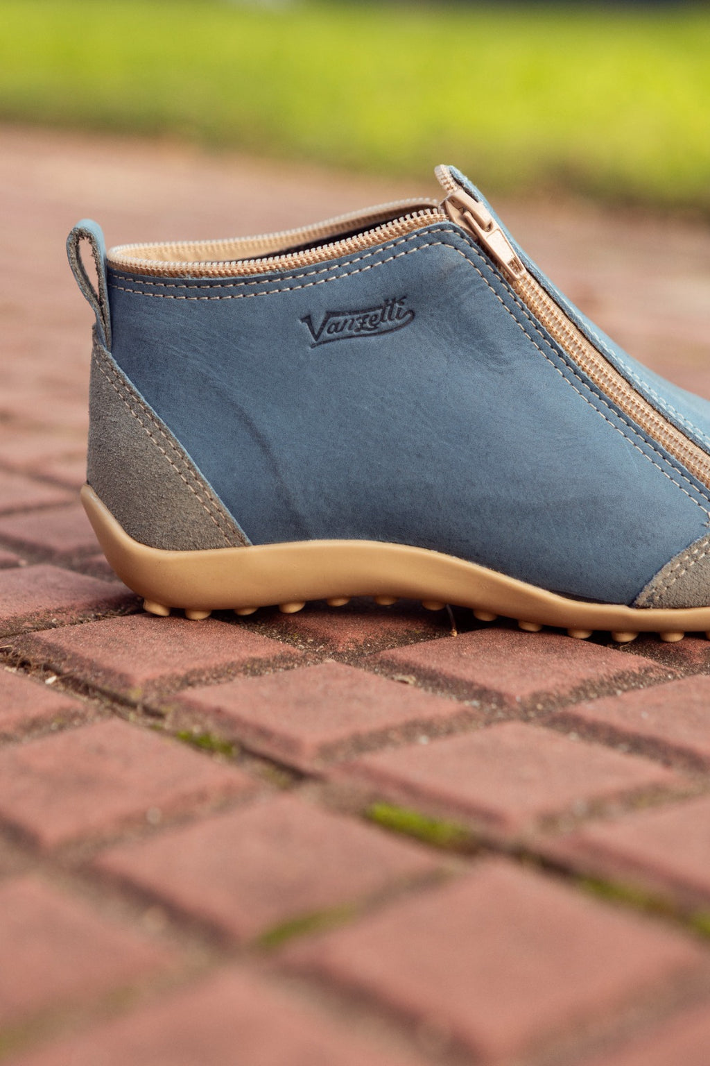 Bota Zipper Azul Dos Cierres Vanzetti