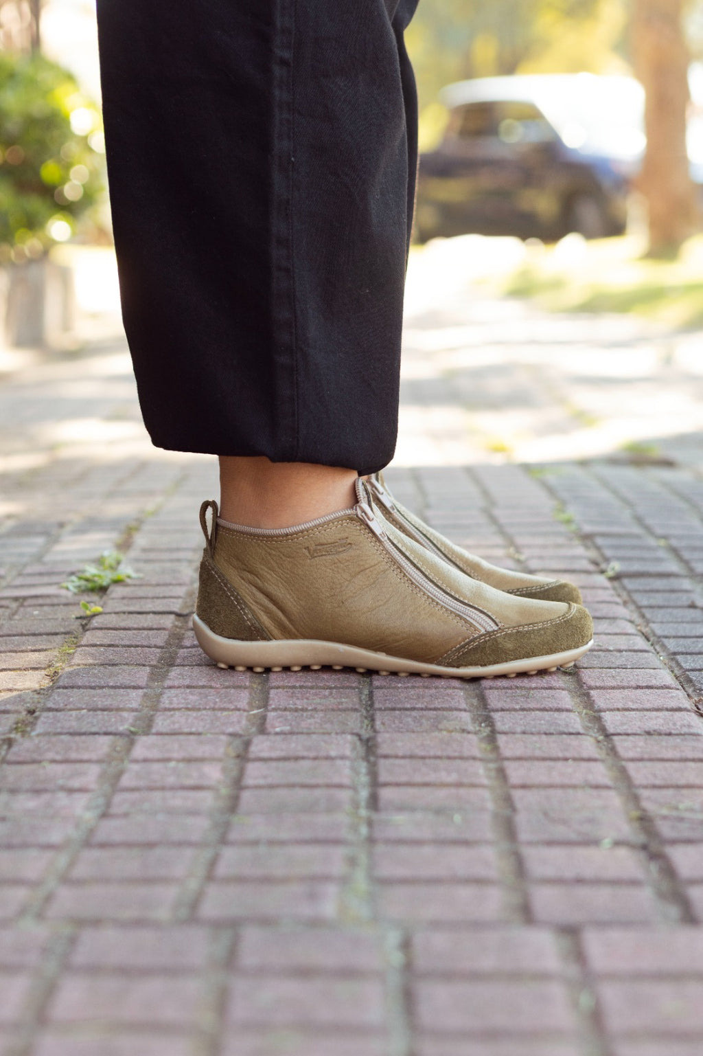 Bota Zipper Verde Dos Cierres Vanzetti