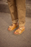 Sandalia Clover dos hebillas Terracota oro Kiko's Shoes