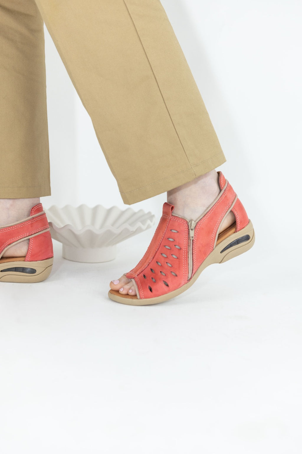 Sandalia Zipper Calada Roja