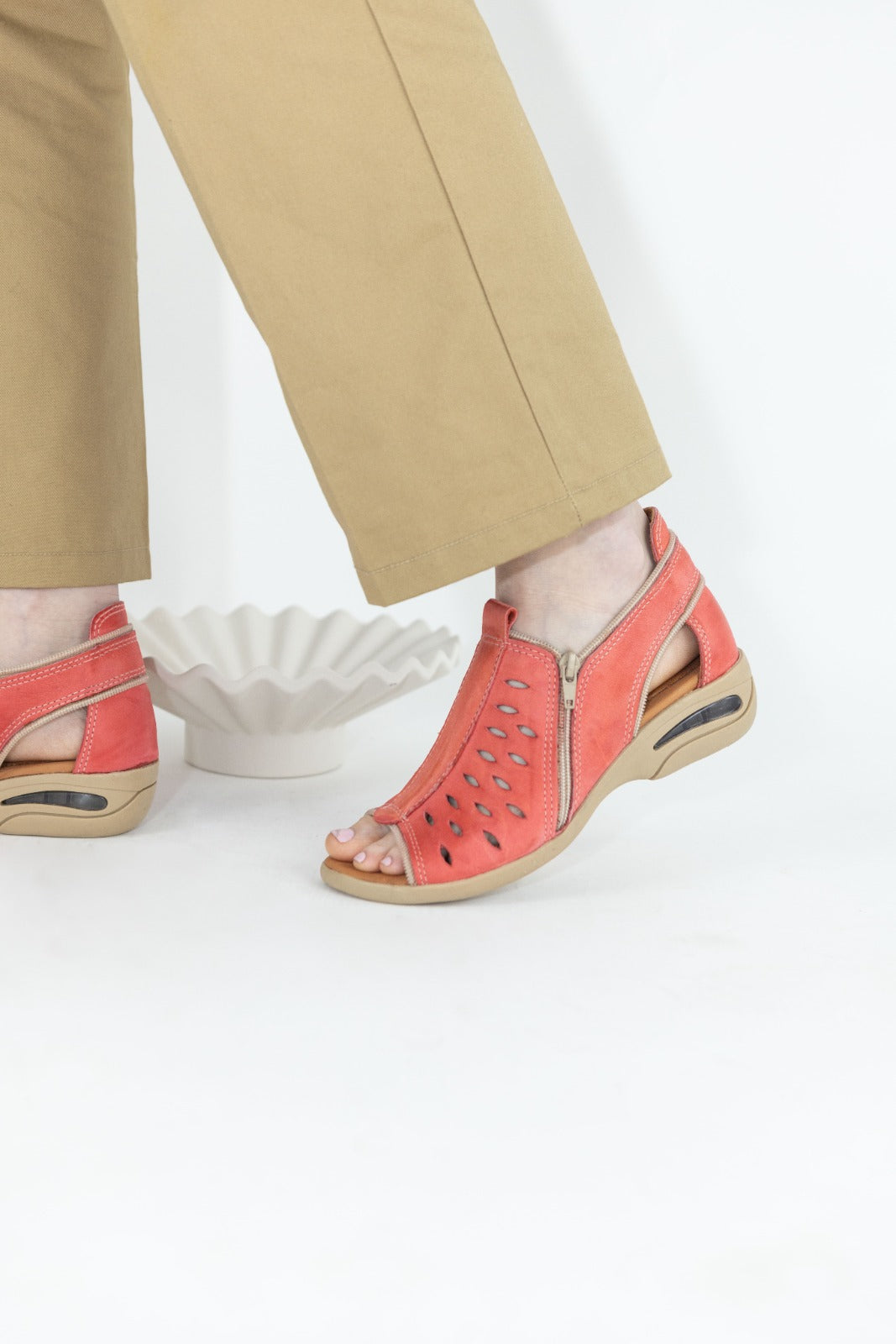 Sandalia Zipper Calada Roja