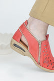 Sandalia Zipper Calada Roja