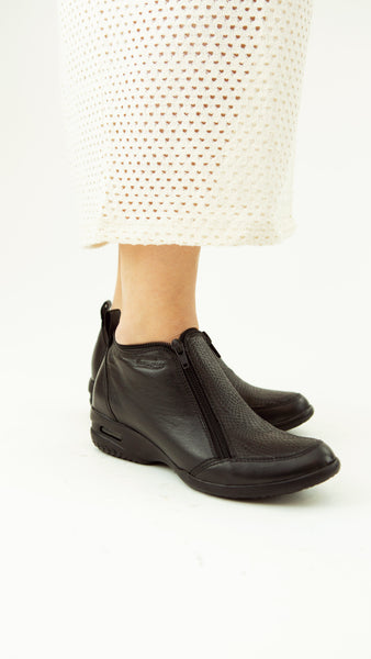 Bota Zipper Negro dos cierres con burbuja Vanzetti